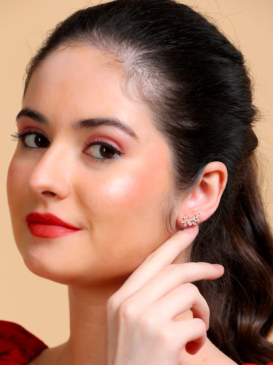 Cat's Eye Flower Stud Earrings