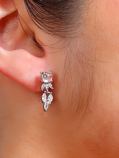 Moonstone Marquise Drop Stud Earrings
