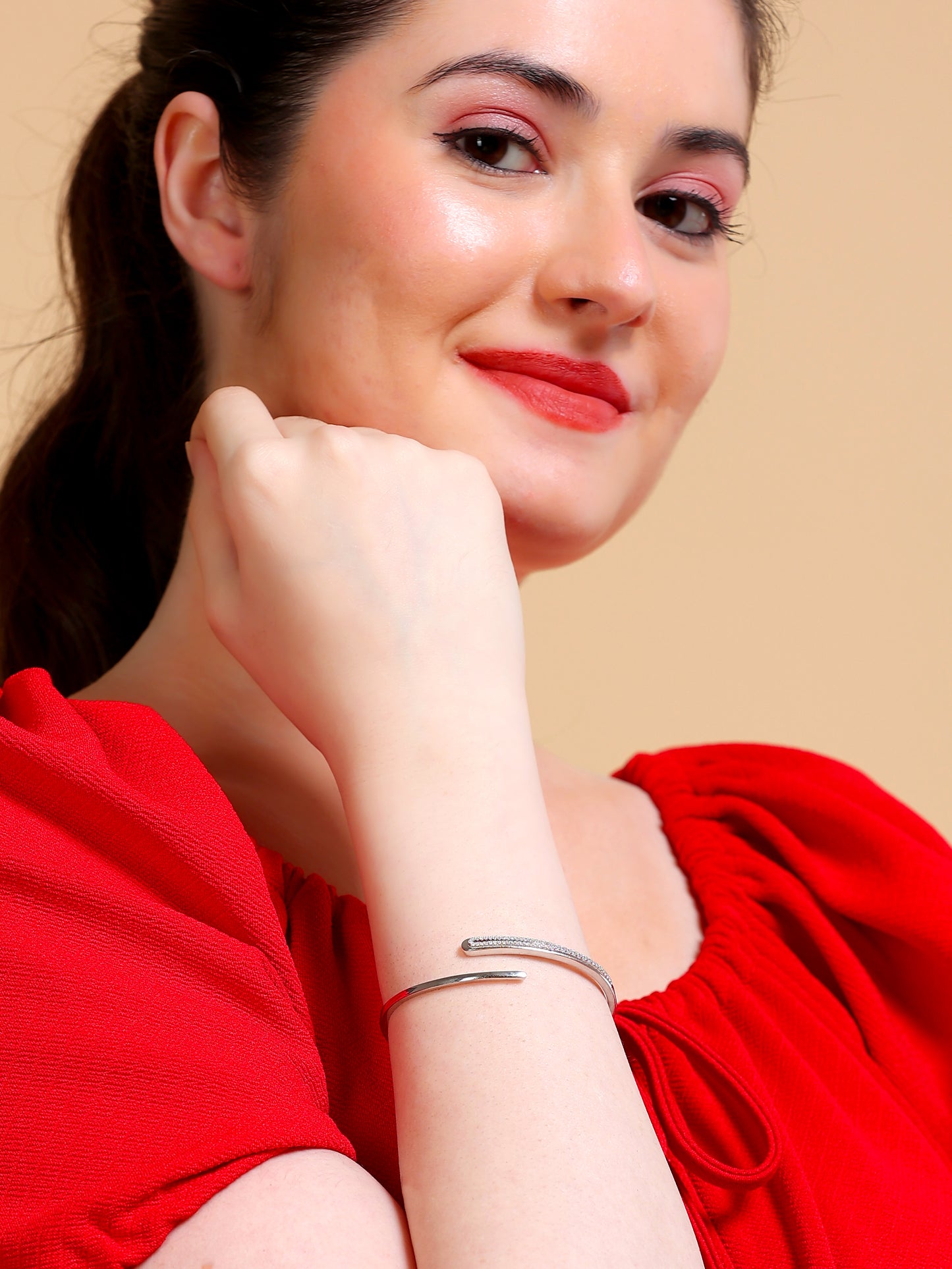 Crystal Pave Open Cuff Kada