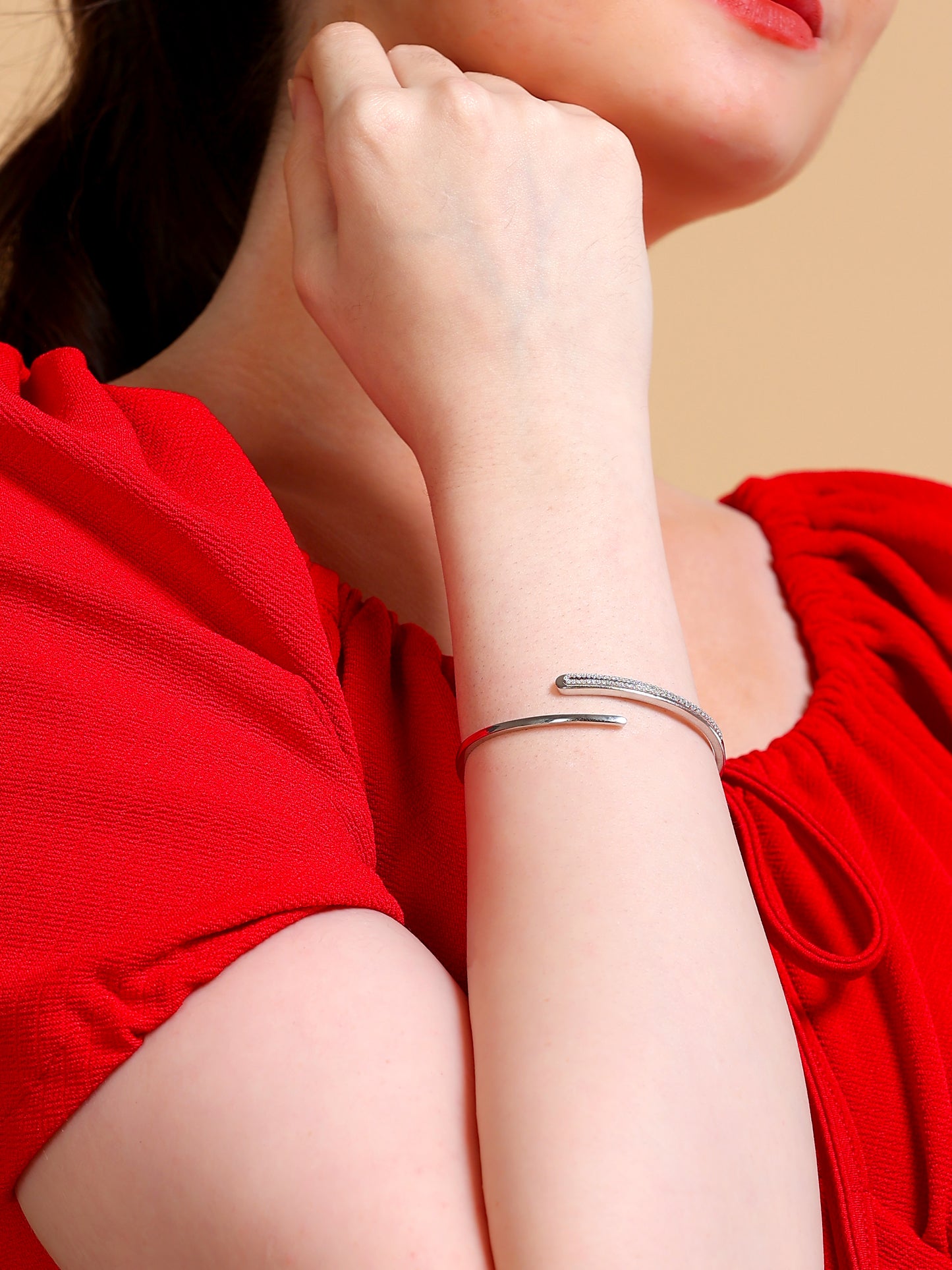 Crystal Pave Open Cuff Kada