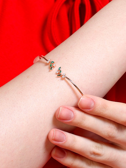 Emerald Vine Open Cuff Bracelet