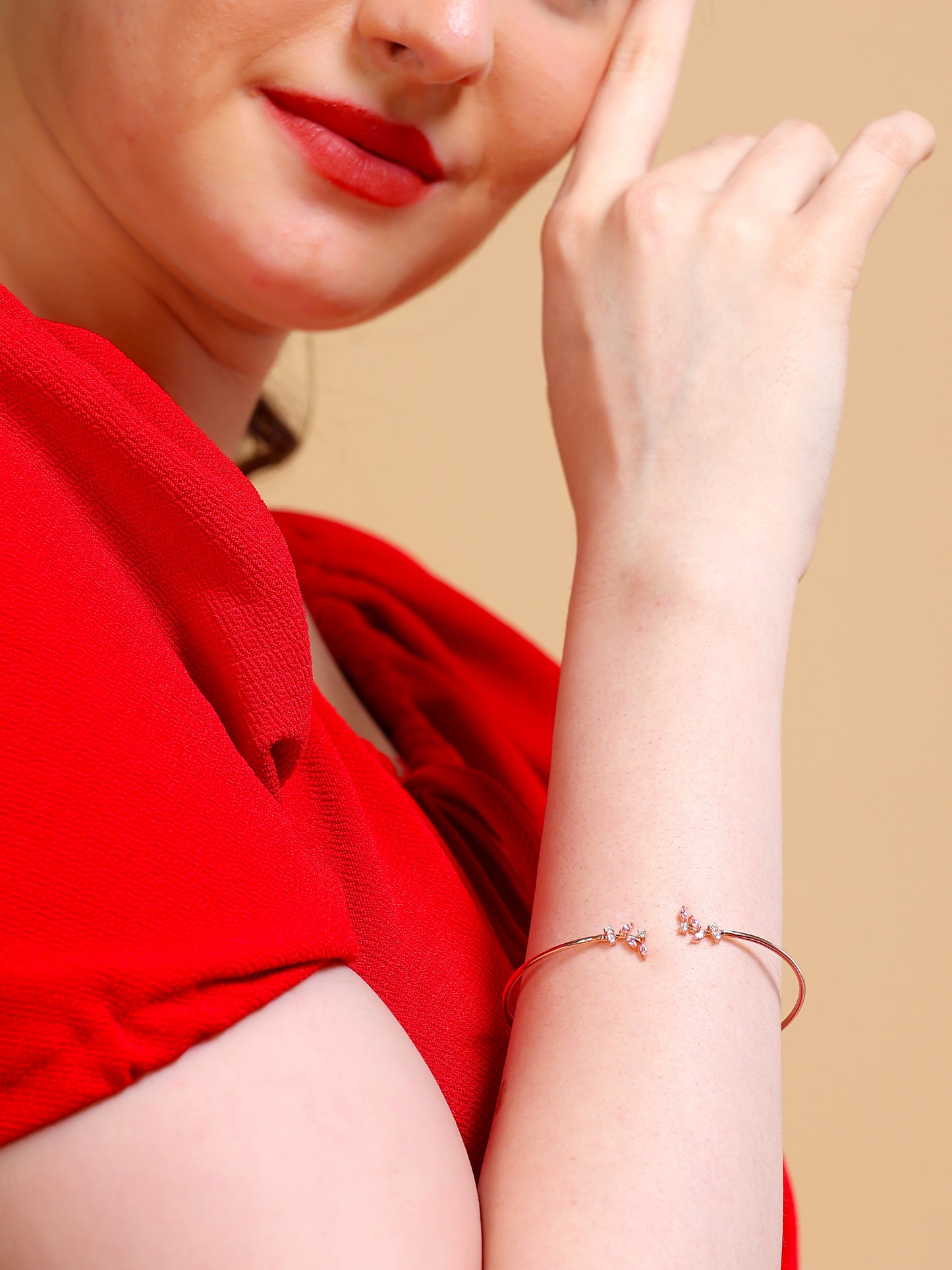 Marquise Crystal Cluster Open Cuff Bracelet