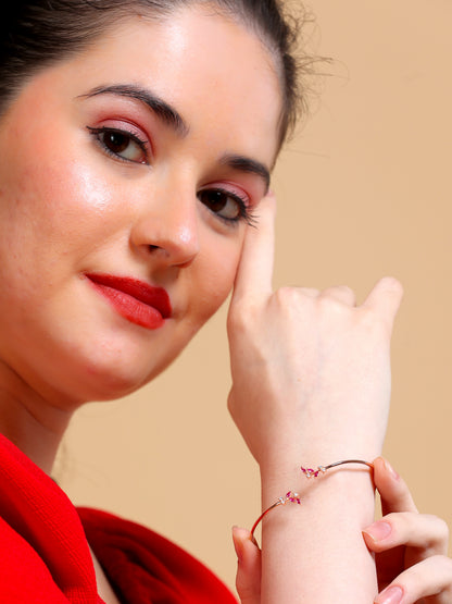 Ruby Marquise Cluster Open Cuff Bracelet