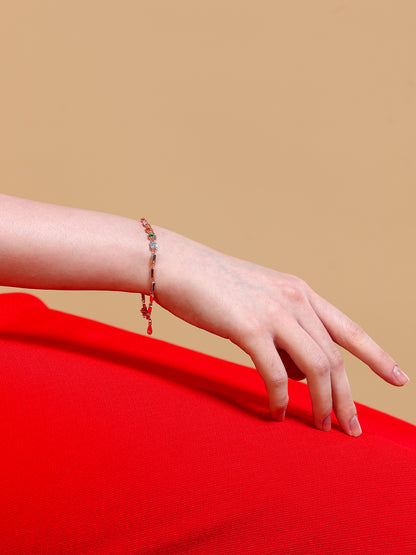 Rainbow Baguette Crystal Link Bracelet