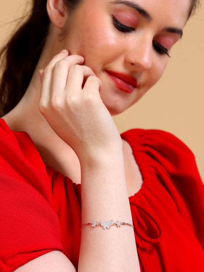 Crystal Butterfly Flower Chain Bracelet