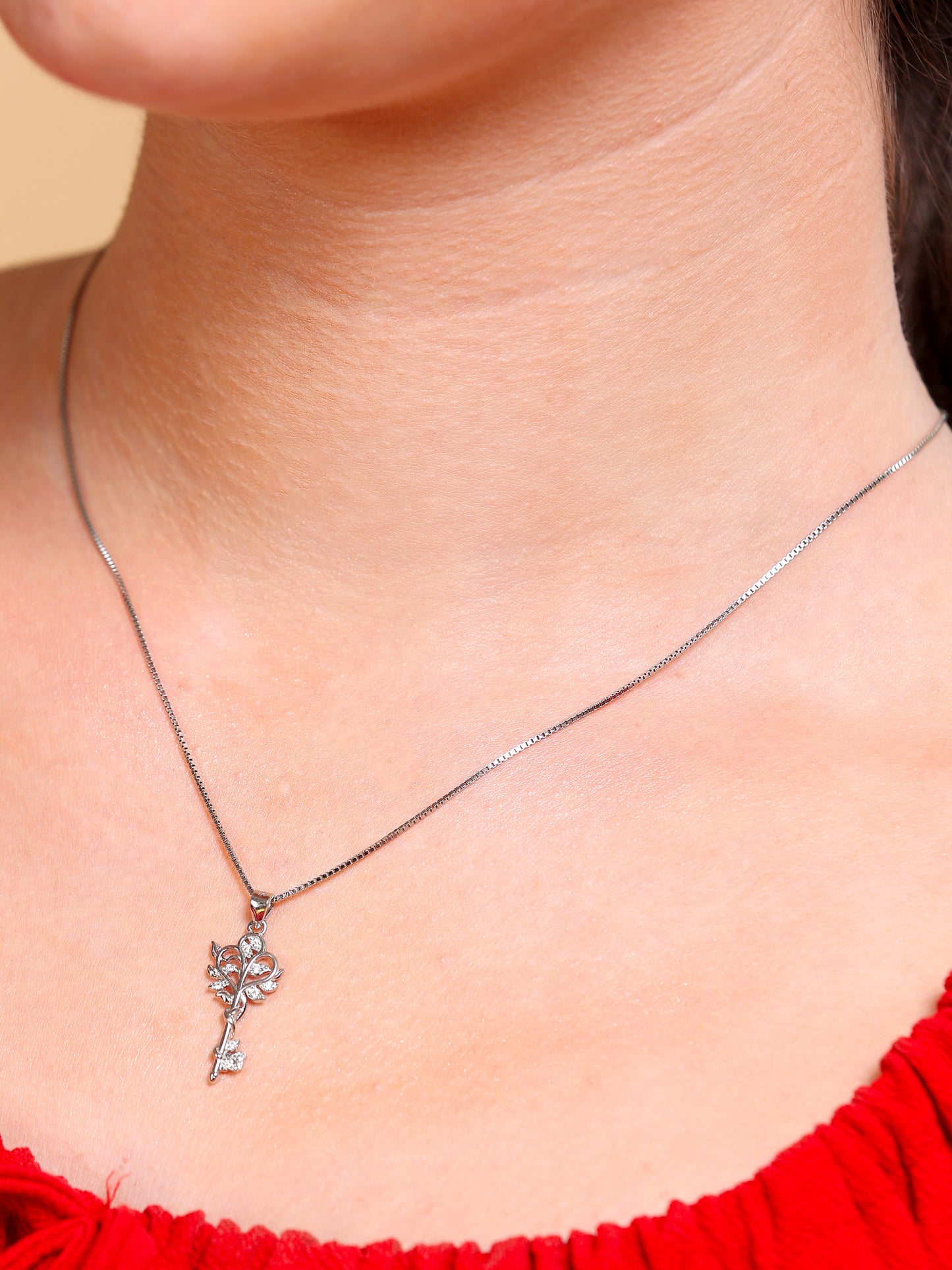 Crystal Key Pendant Necklace