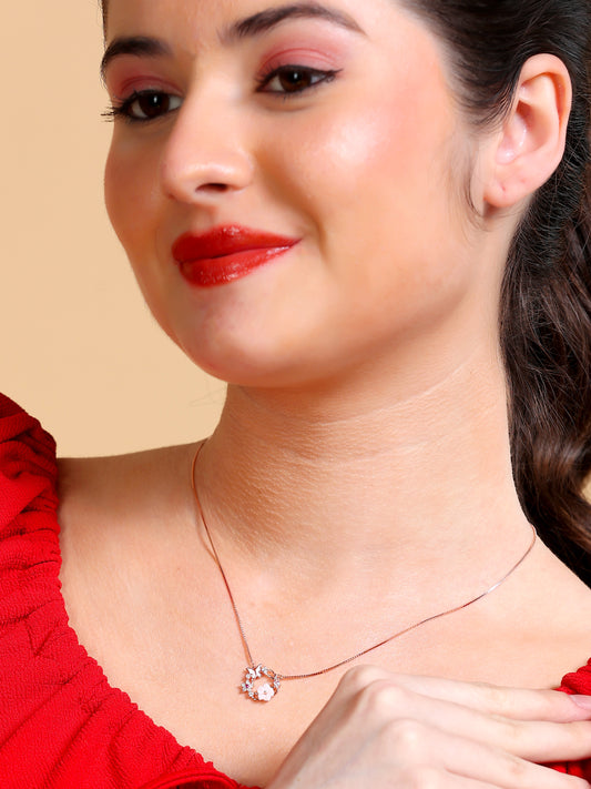 Floral Butterfly Wreath Pendant Necklace