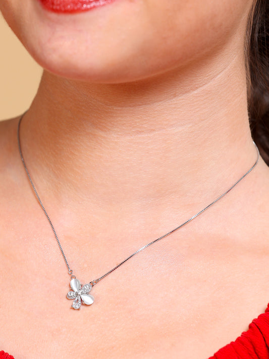 Cat's Eye Butterfly Pendant Necklace