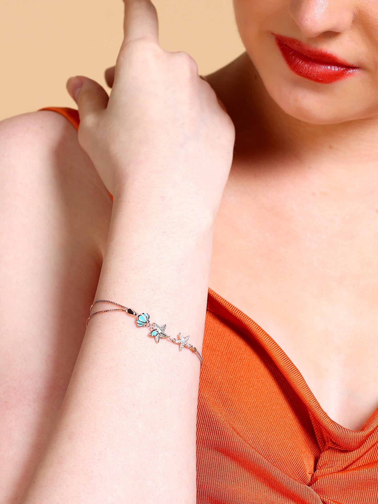 Ocean Shell & Starfish Charm Bracelet