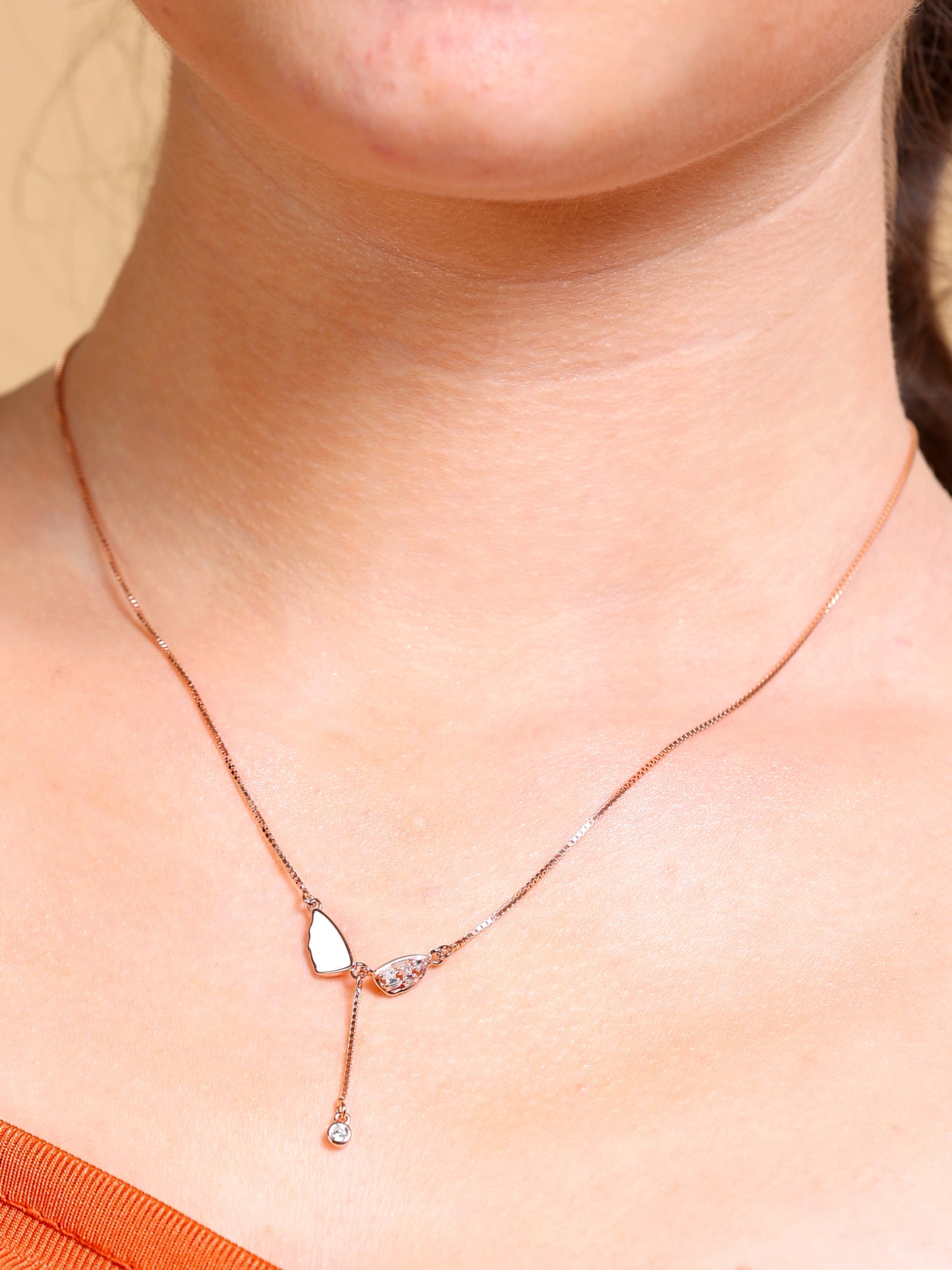 Mother of Pearl Teardrop Lariat Necklace