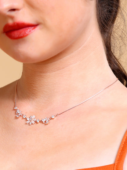 Cat's Eye Floral Cluster Necklace