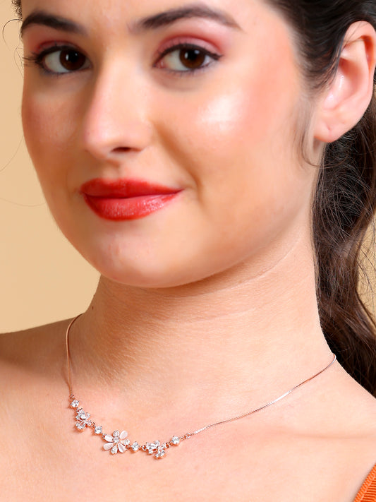 Cat's Eye Floral Cluster Necklace