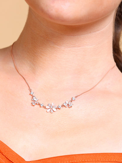 Cat's Eye Floral Cluster Necklace