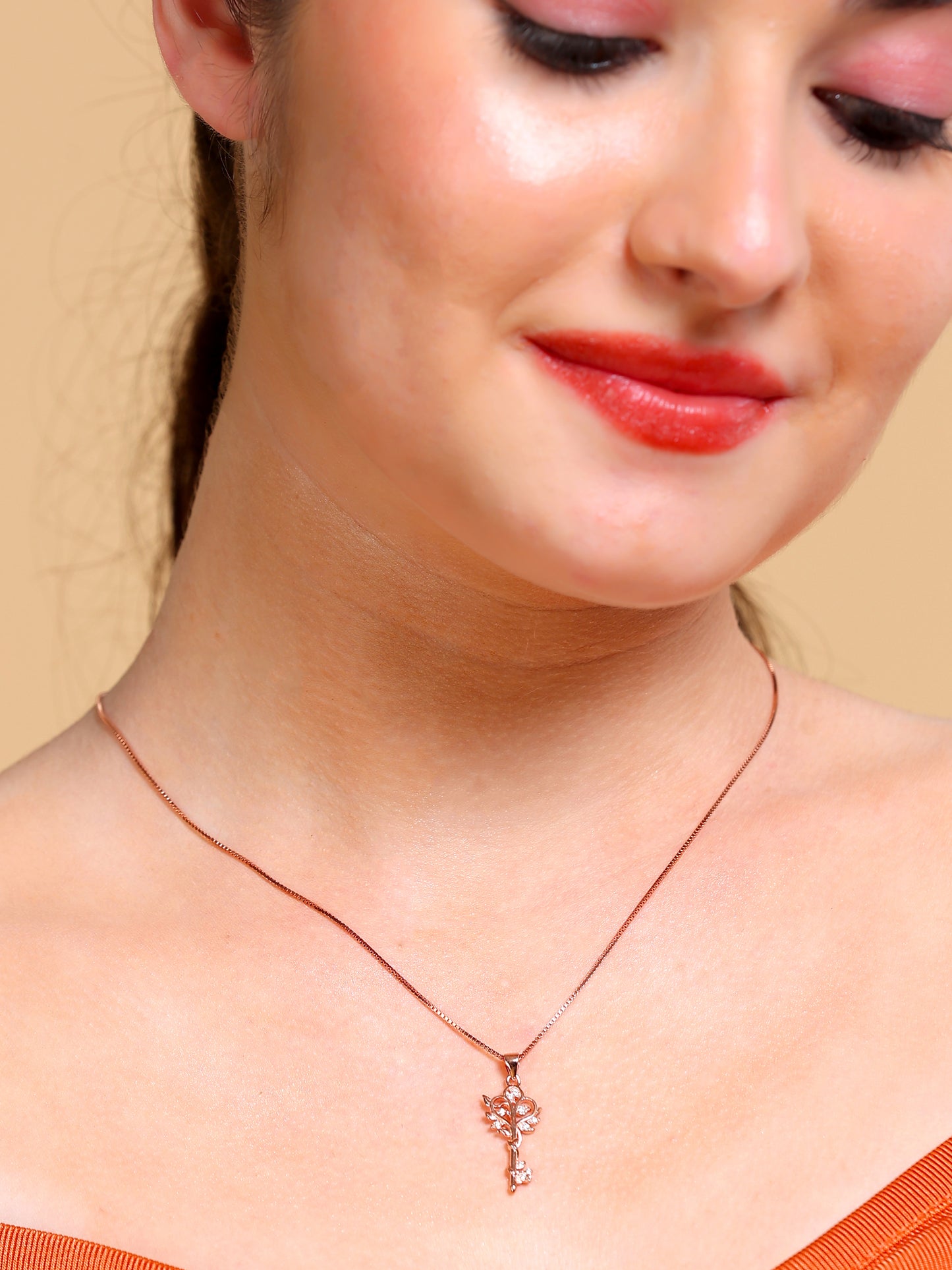 Crystal Key Pendant Necklace
