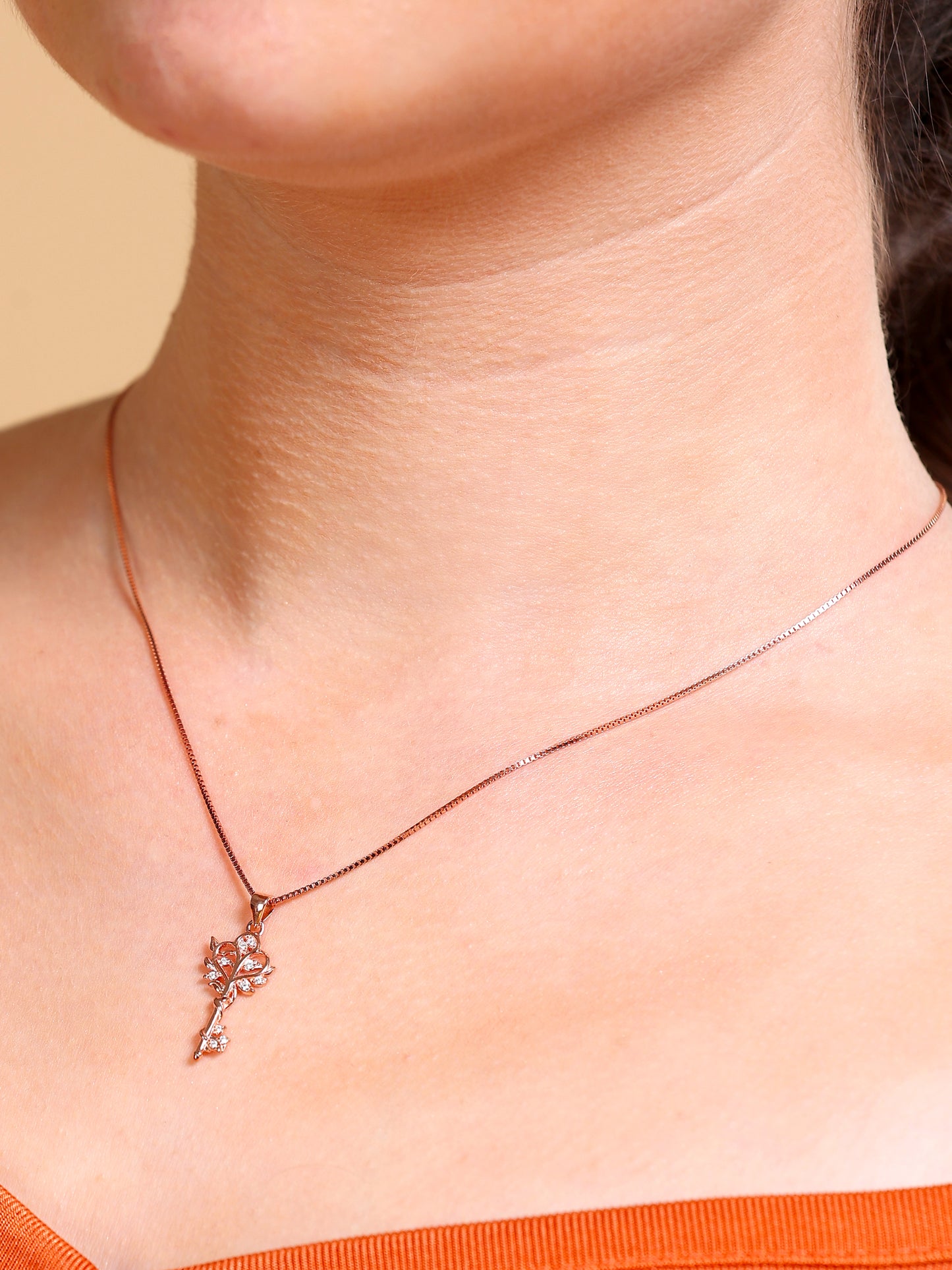 Crystal Key Pendant Necklace