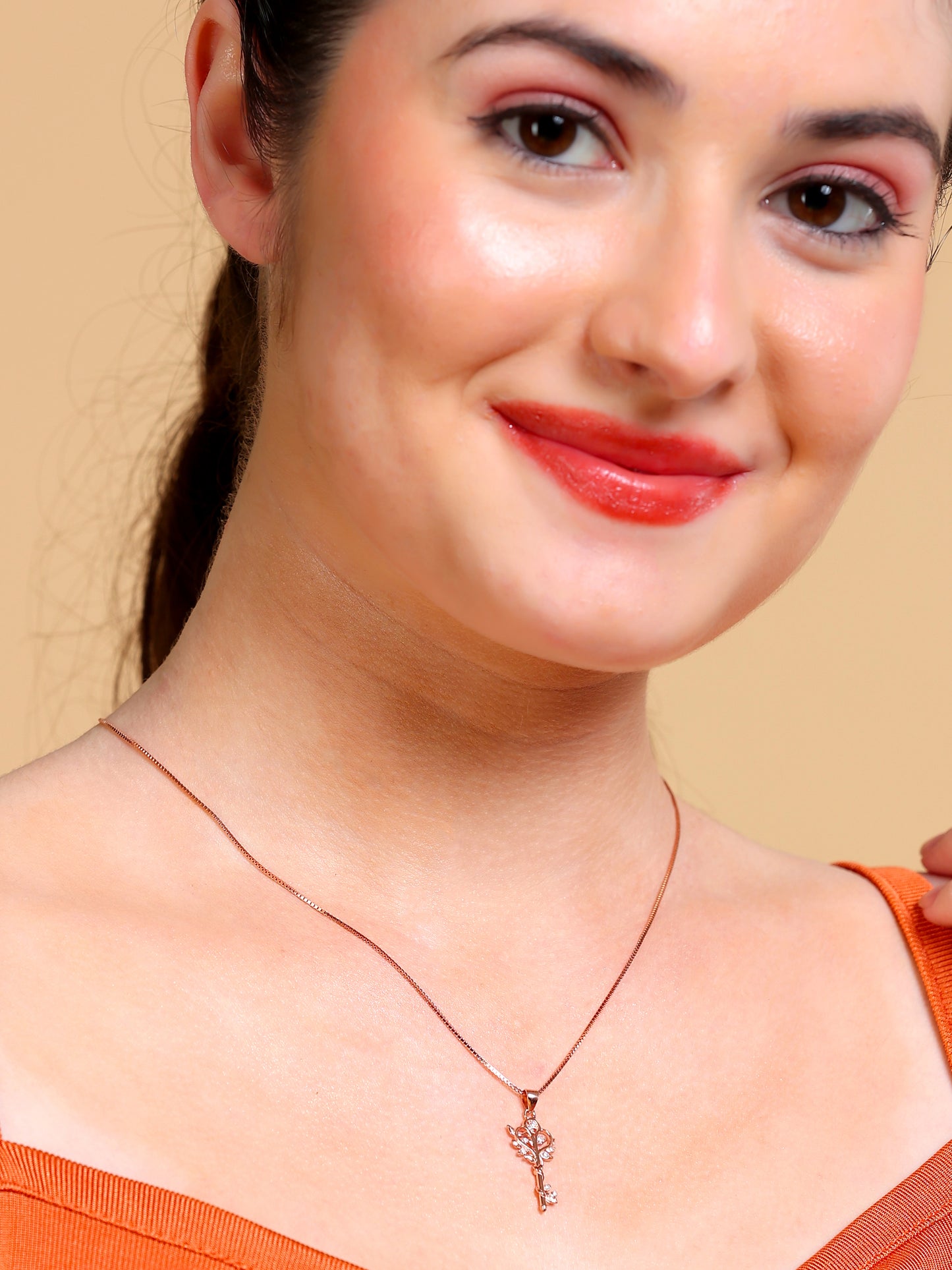 Crystal Key Pendant Necklace