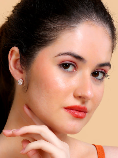 Pear Crystal Halo Stud Earrings